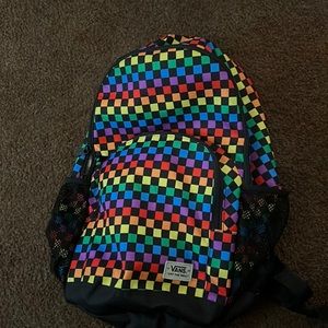 Vans rainbow checked backpack